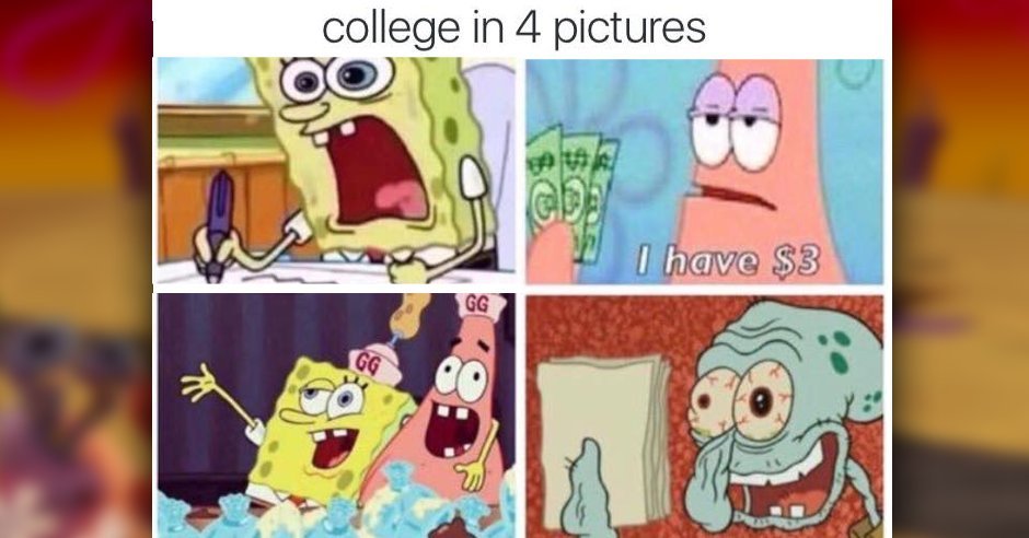 CollegeHumor's tweet photo. 12 Spongebob Squarepants Memes That Make Too Much Sense to Us Land Dwellers - https://t.co/xzOoutCWf0 https://t.co/mMHAwYyPJF