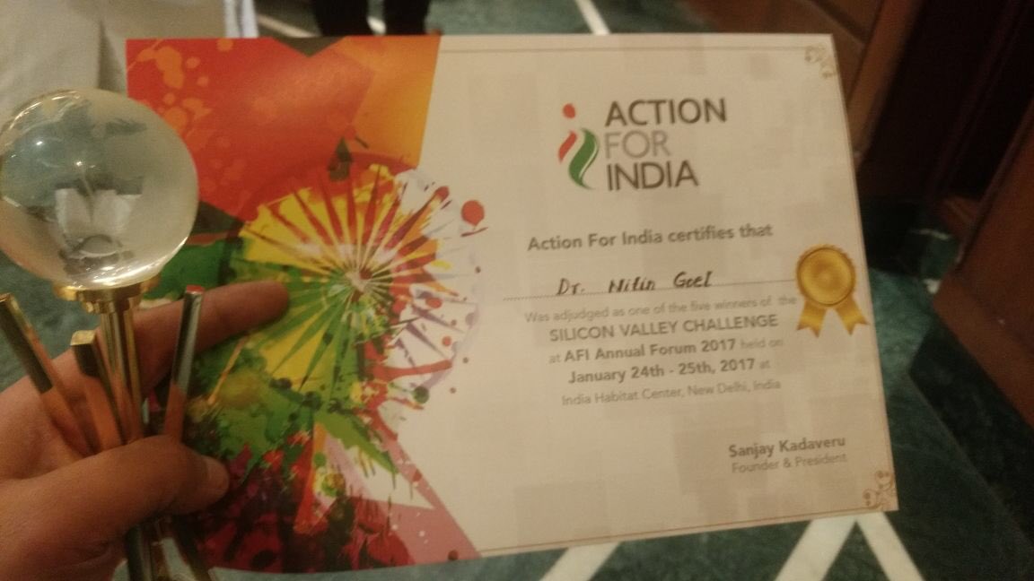 Congratulations team Inficold for winning the Action for India top 5 most impactful startup in India award.