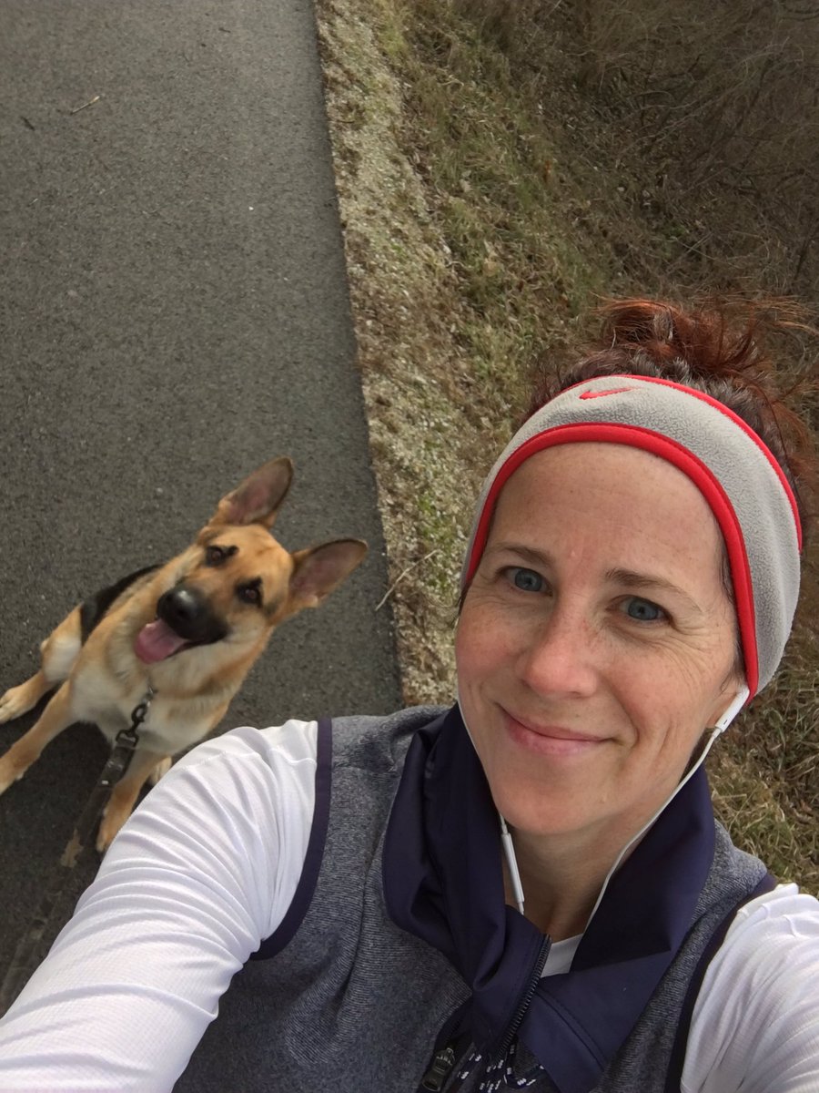 ktekamp's tweet photo. Training for a marathon is even better when you have a running (furry) partner! #runflyingpig @RunFlyingPig 🐷 https://t.co/lN1EJhuHvA