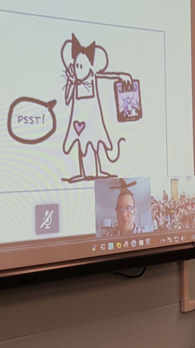 Alma_AISMatheny's tweet photo. A #skypeclassroom with illustrator, Matthew Holm, today. We love the Babymouse series. @alma_ais #teachgraphixchat #TeachGraphixWeek https://t.co/RRAntr70AL
