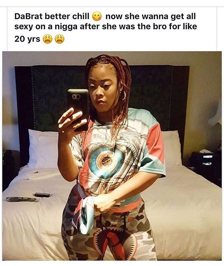 KdubSoSolid's tweet photo. Lmao DaBrat switched it back on us. #KindaThick https://t.co/YcuBqZjFQZ