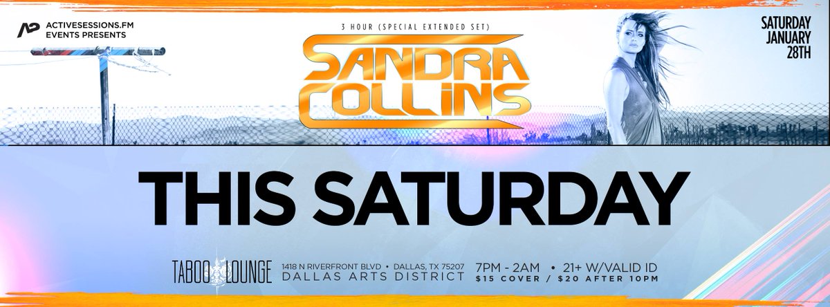 ActiveSessions's tweet photo. Event Info: https://t.co/Q7LJmzr5zj
#dallasevent #DallasEvents #dallasclub #dallasedmfamily #bestofdallas @TabooLoungeTX #dallasparty https://t.co/cXfcebzVEo