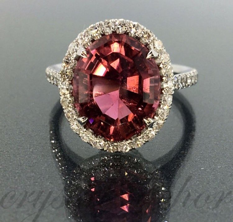 crystalanchor's tweet photo. GIA Certified 18k White gold Natural Pink Tourmaline VS Diamond HALO Oval ring✨✨#gia #certified #18k #whitegold #gold #tourmaline #halo https://t.co/QW2UydHLKp