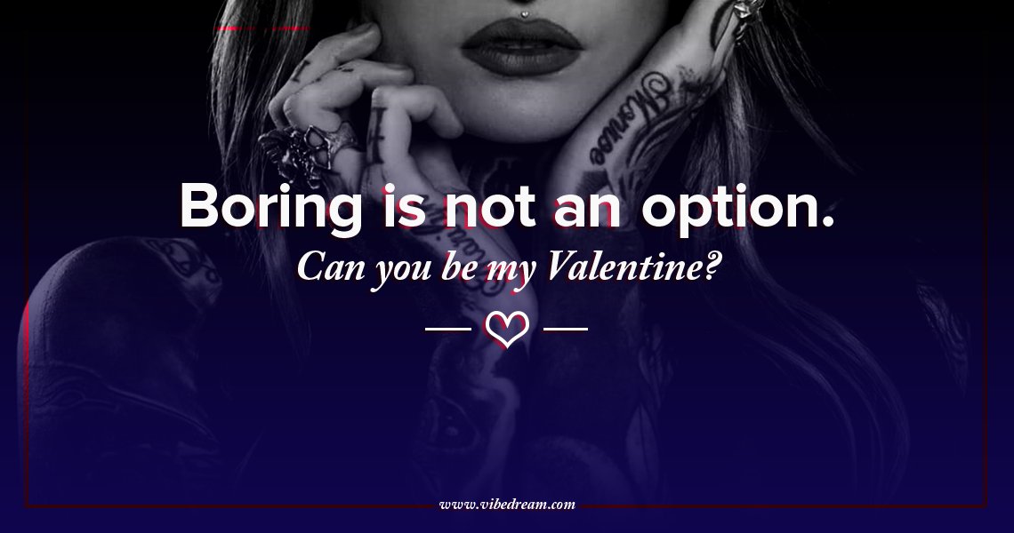 vibedream's tweet photo. Boring is not an option. Can you be my Valentine? Our valentine collection is finally here >>> https://t.co/fVXYHf1bwK #valentinesday https://t.co/zygYisb1iq