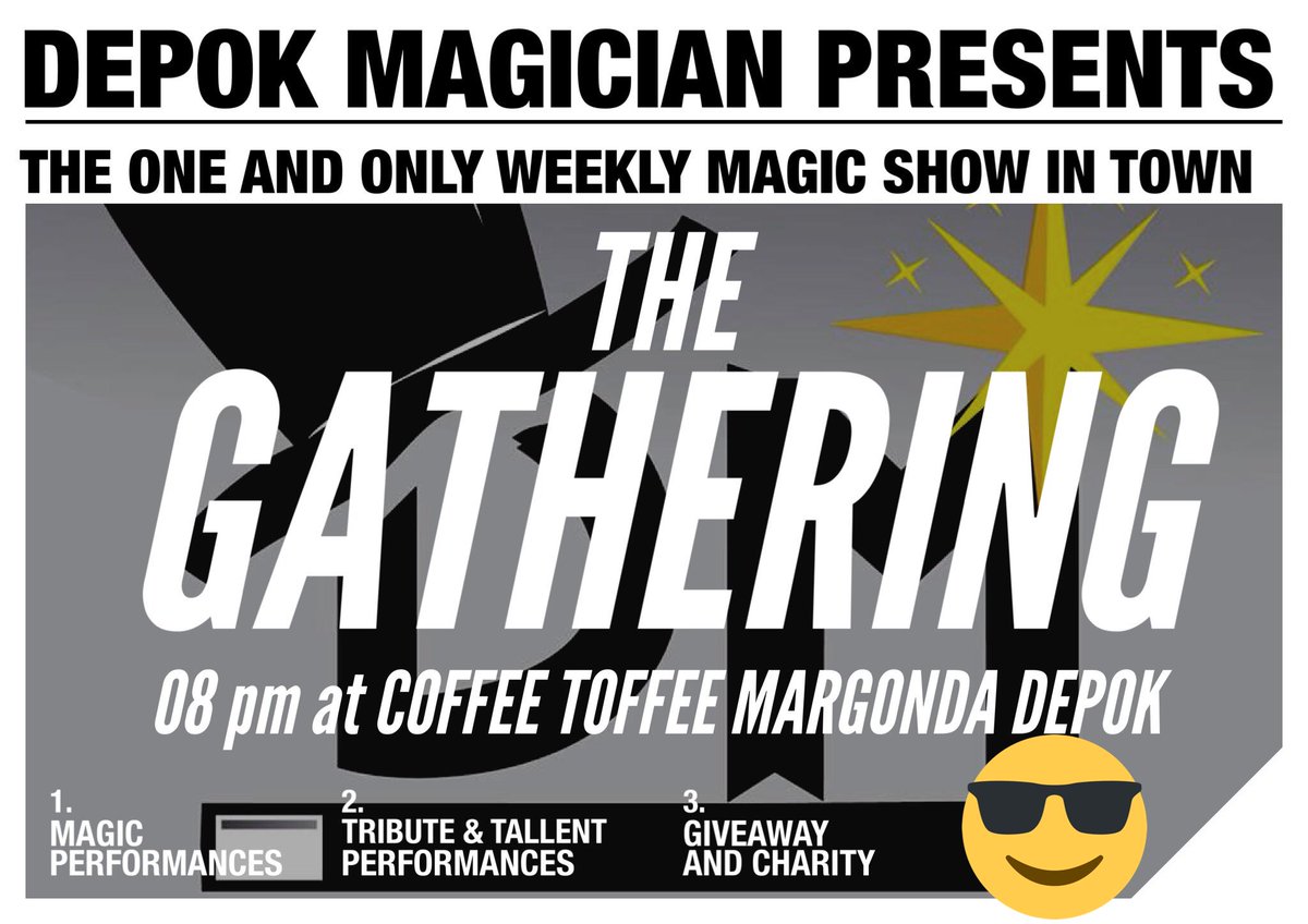 Tonight.! Kita bakal memberikan sajian aksi sulap yang belum pernah kalian rasakan seantero depok. Yuk gabung ke <a href="/CoffeeToffeeIDN/">Coffee Toffee IDN</a> margonda!