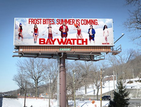 S_kotnala's tweet photo. Summer is coming. @baywatchmovie #billboard that changes message according to the weather Priyanka Chopra #media #traditional #inNoWait https://t.co/VNLsNGTVRZ