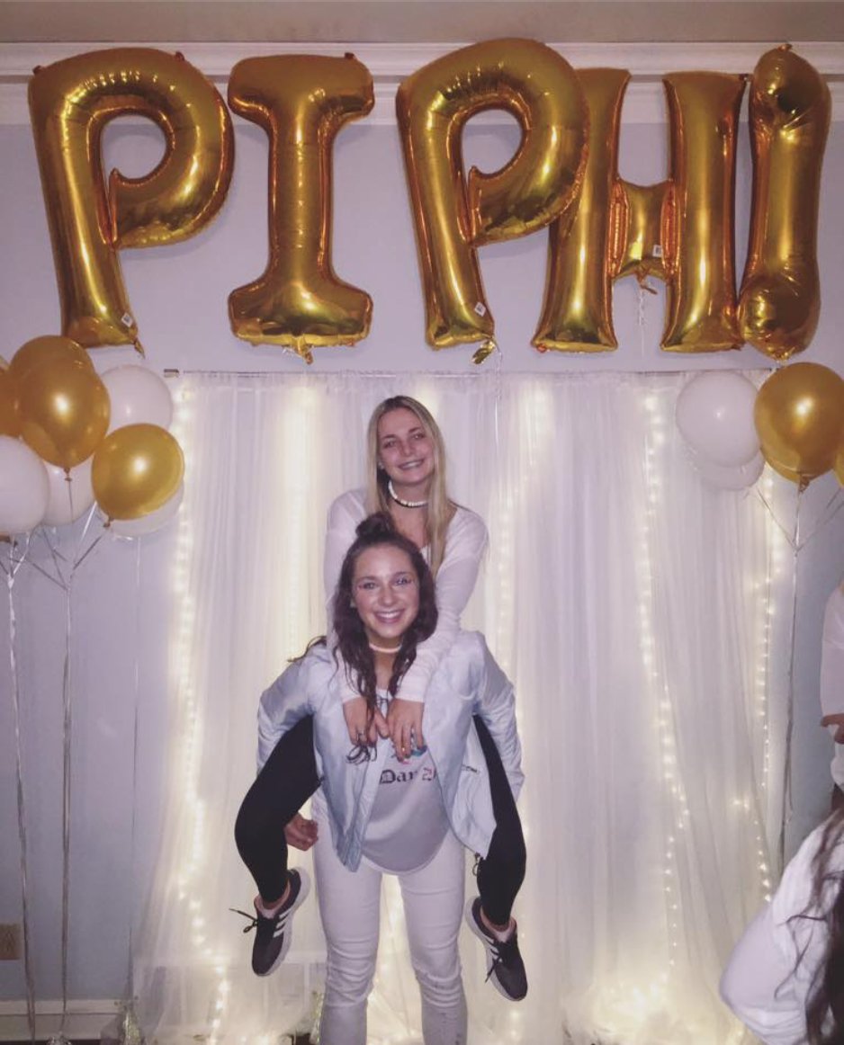 Ohio Beta Bid Day! Here is our new Chapter President, Tricia Gore, and her sister, Amanda. Being biological sisters just wasn't enough!!