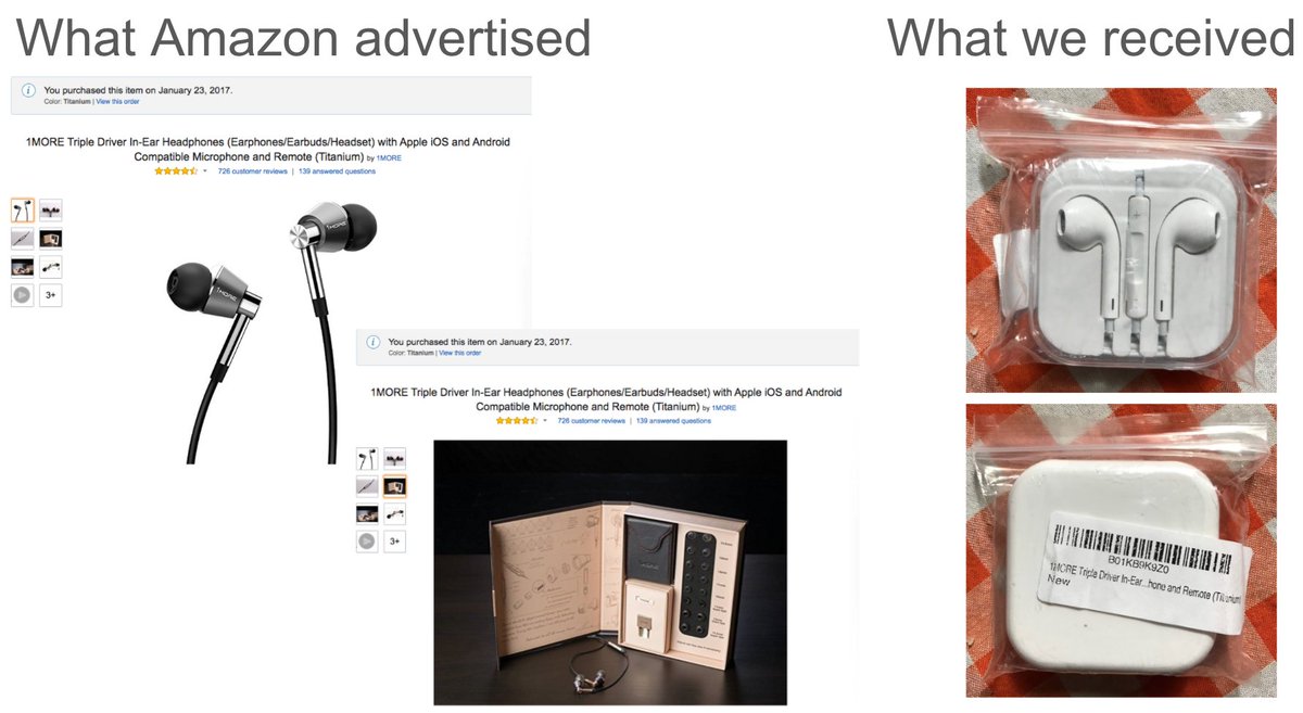 MarsalGavalda's tweet photo. @amazon See what we ordered vs. what we received. Did you think we wouldn't notice? Improve your QA! https://t.co/5KWAIGWfN1 https://t.co/OtqSIaJ7zS