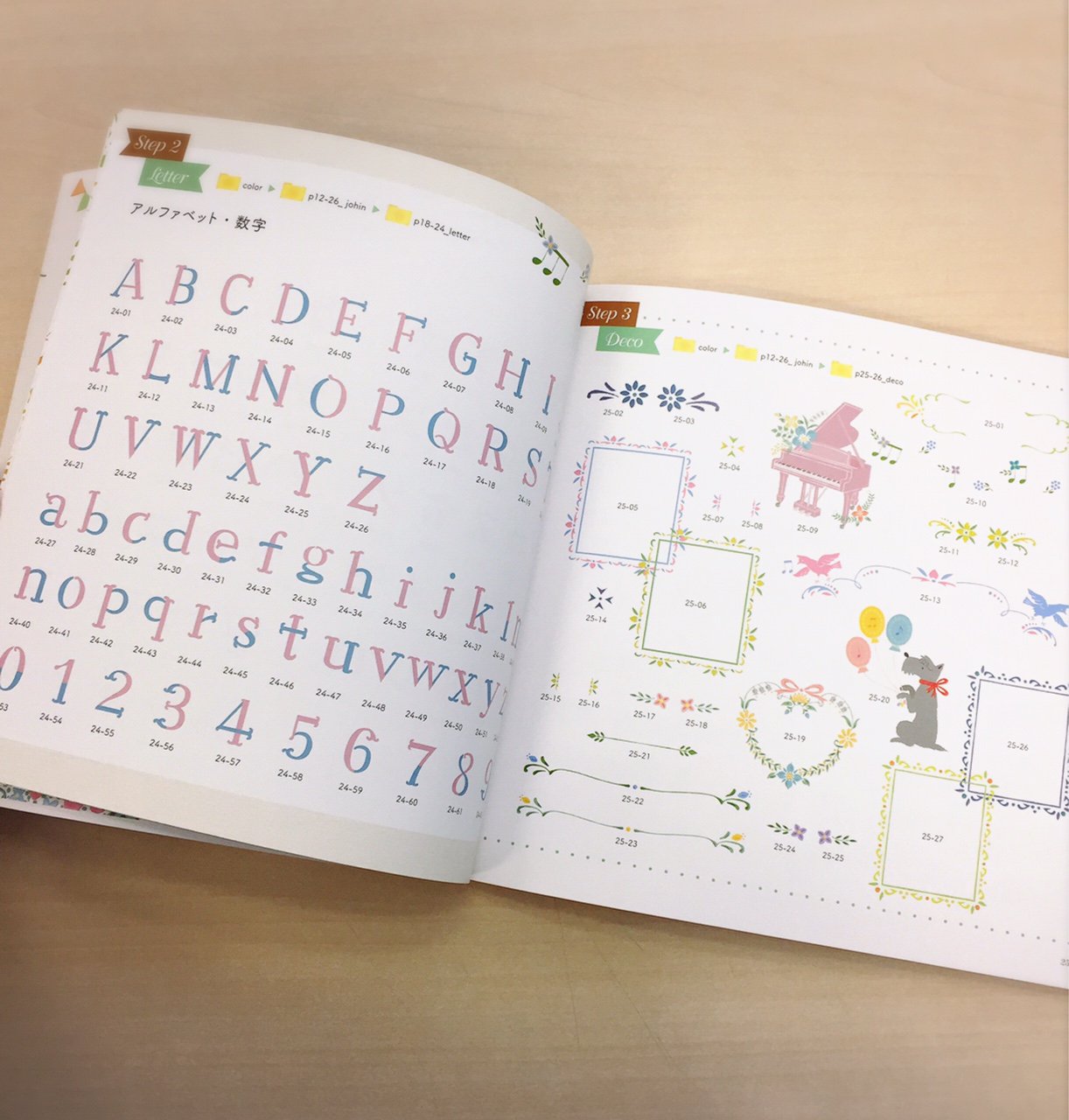Uzivatel 学研 おんがく Net Na Twitteru 中身ちょい見せ こちらは 文字とデコレーションイラストのページ 文字はひらがな カタカナ アルファベット 数字 が単体でも収録されているので 文字イラストを組み合わせて好きな言葉を作ることができます お教室名