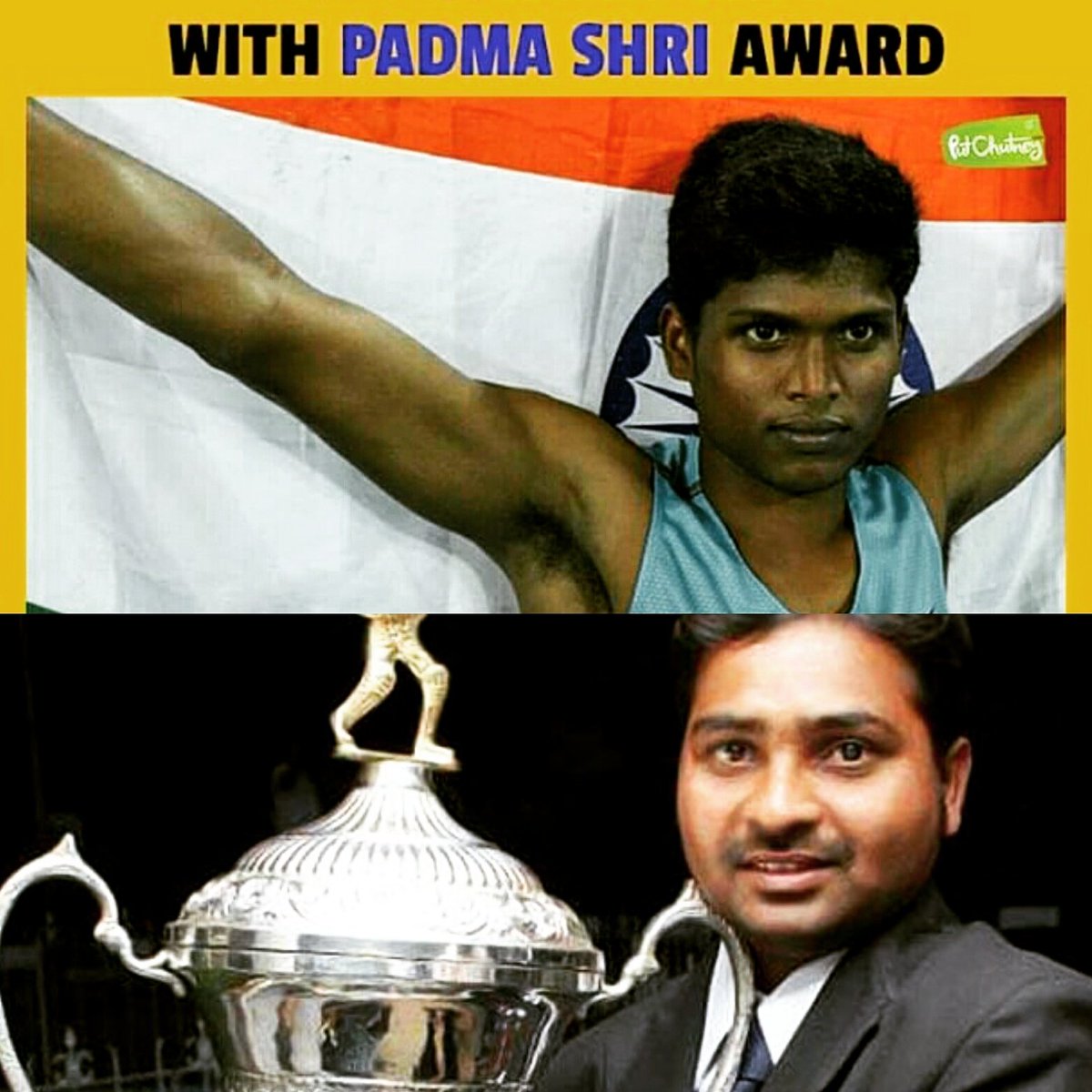 muke_sh's tweet photo. Indian Paralympic highjumper Mariyappan and Naik,captain of the Indian #blindcricketteam,will be conferred with the prestigious #PadmaAwards https://t.co/ltqUcGkykS