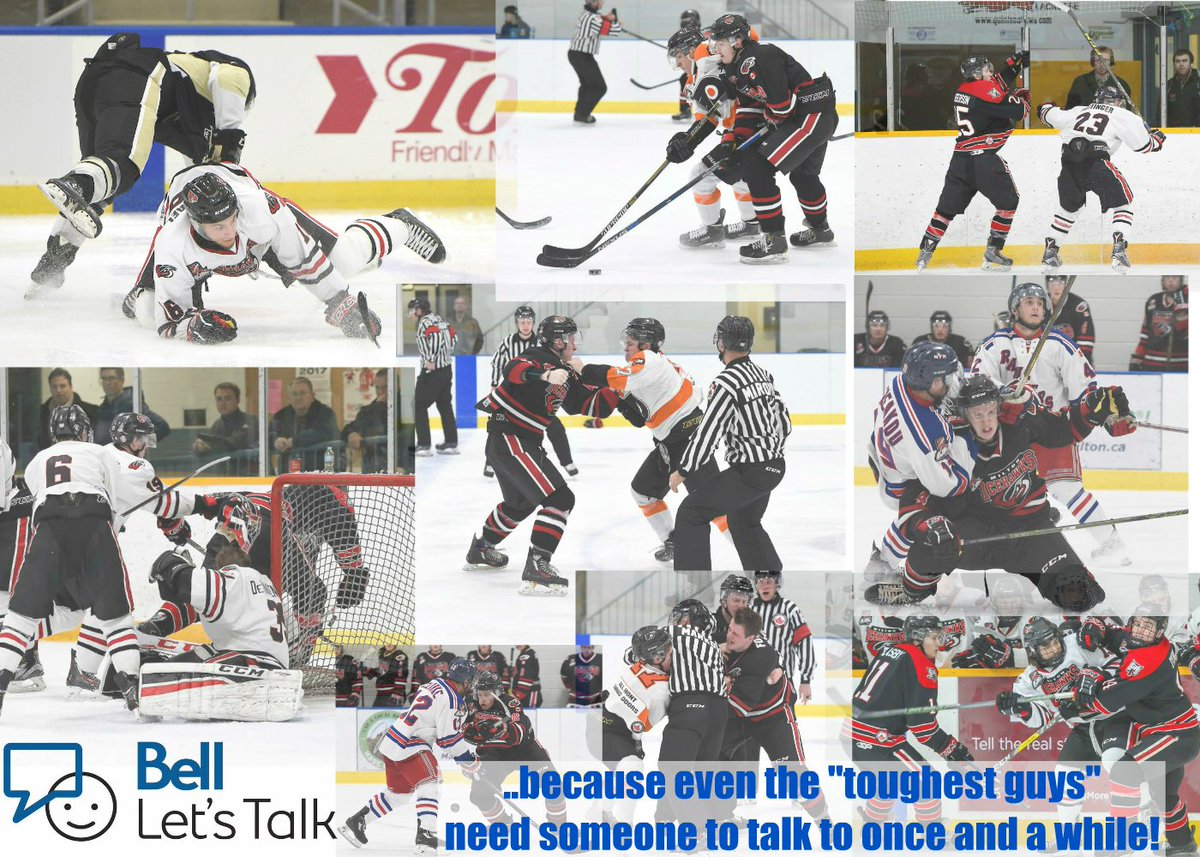MiltonIcehawks1's tweet photo. For the last 30mins, your Milton Icehawks will donate 25 cents for every RT or Like! #BellLetsTalk #EndTheStigma @OJHLOfficial https://t.co/A1GZhF1S6h