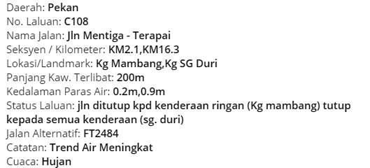 JKRPAHANG's tweet photo. Laporan Bencana Daerah Pekan 26/1 1.00pm
@JKRPekan @JDJKRPekan @KawanPekan @PekanTV @RelaPekan @JKRMalaysia @RakanKKR @MOWorks https://t.co/e9yqUfhoc3