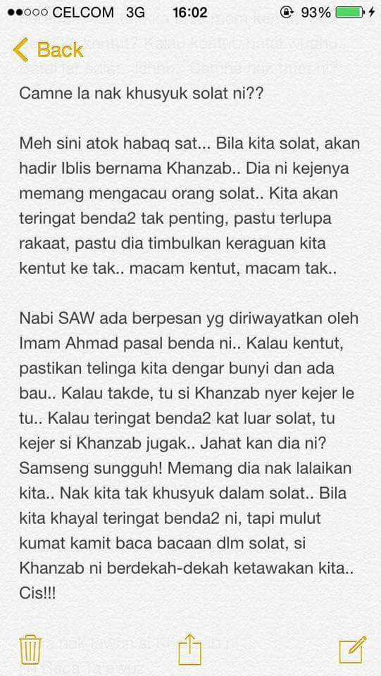 uitm_si's tweet photo. Bila solat tak khusyuk, boleh cuba amalkan cara ini. Inshaa Allah membantu. Moga bermanfaat buat semua. Credit : Facebook https://t.co/CwnphH7XeV