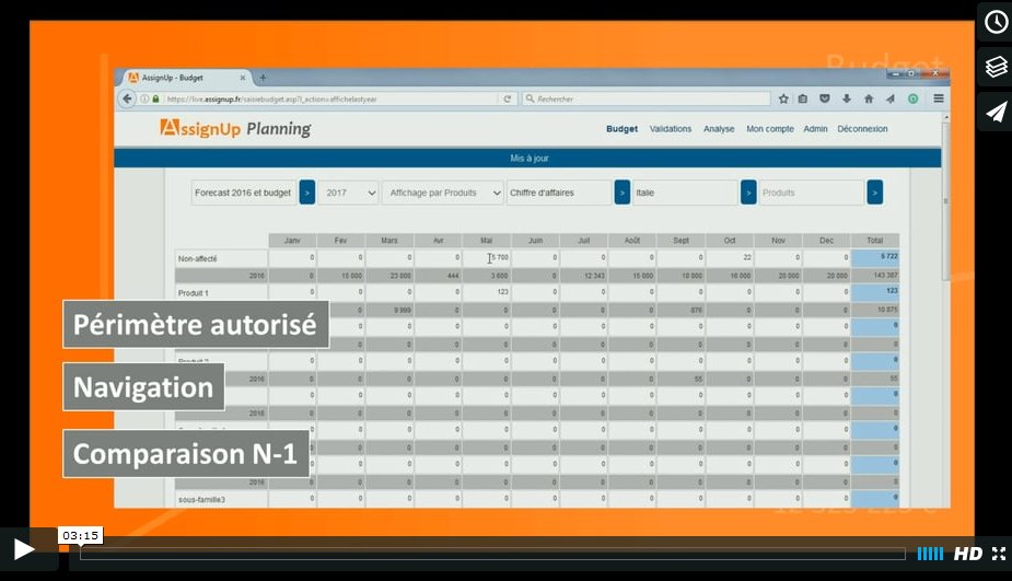 AssignUp's tweet image. Voici la nouvelle vidéo qui montre comment saisir un budget, documenter et verrouiller les données en web ! 
vimeo.com/201110771