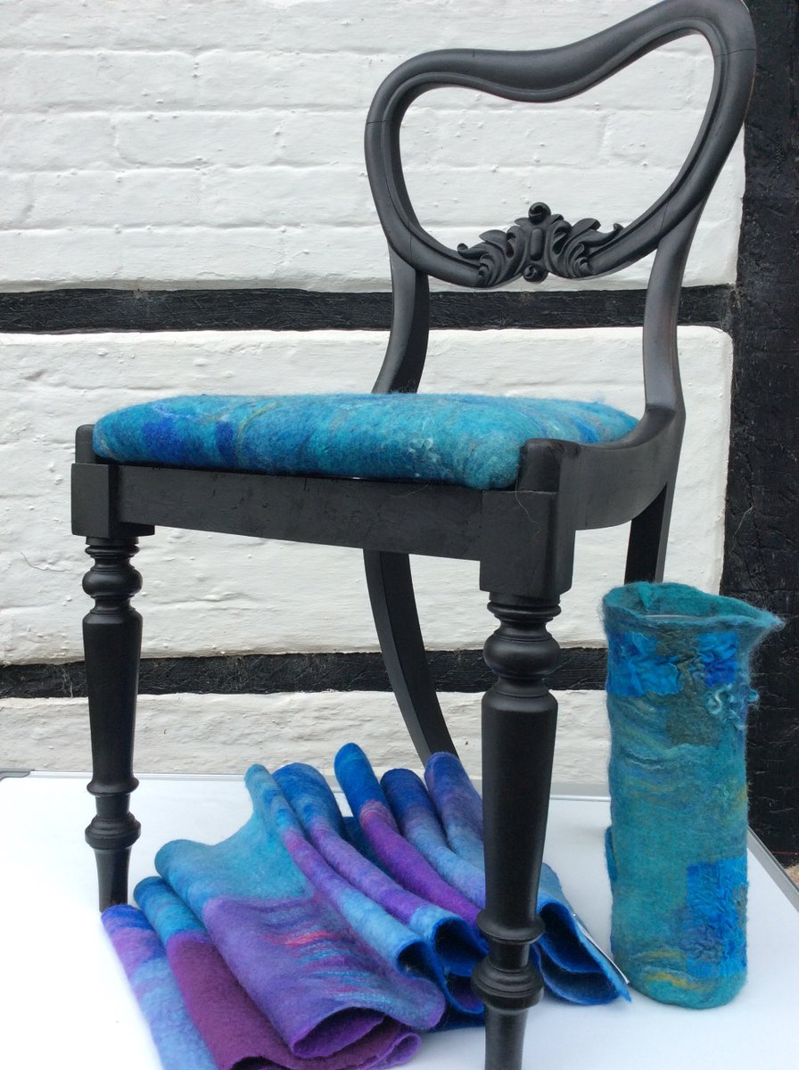 Struck down with 'flu but brightly coloured upholstery and wall hanging with pods <a href="/orielcric/">Oriel CRiC Gallery</a> can't wait to see.