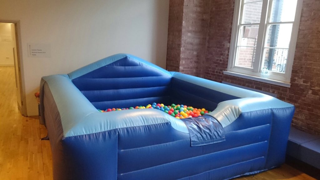 The adult ball pit has landed! Right who's first? Relieve some stress or just take a break from the studios! It's here 12-4pm #WeAreNUA