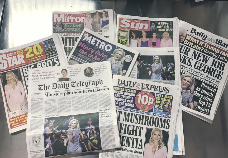 Front pages all around! Another great success at the National Television Awards 2017 last night! ✨📸🏆 #NTAs