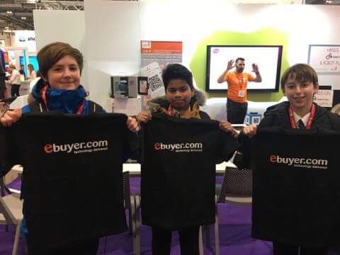 Ebuyer's tweet photo. #BETT2017 Day 2! Our new Ebuyer mascots #Empowering their own #Education with Ebuyer's Windows10 devices &amp; @TabletAcademyUK https://t.co/h3qJI2a7hs