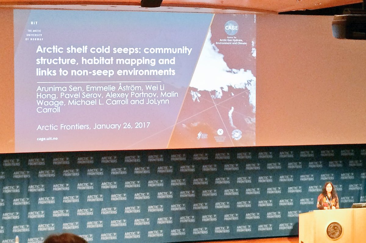 Advances in mapping the seabed near cold seeps in the #Arctic Ocean by Arunima Sen from <a href="/CAGE_COE/">CAGE</a> <a href="/UiTromso/">UiT | University of Tromsø</a> #arcticfrontiers