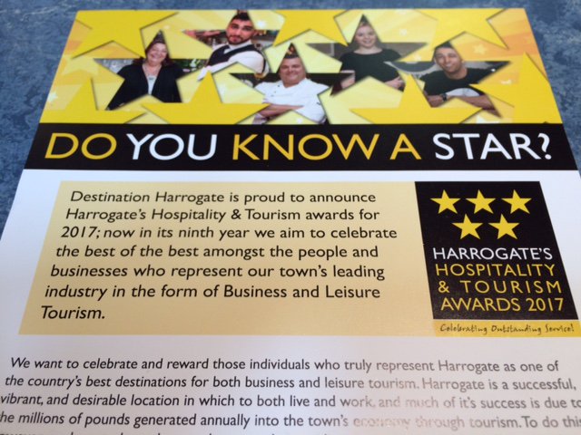 moreHarrogate's tweet photo. Who is your favourite chef of the year? Vote now!!  #HHTA17 Pick up a form from the TIC @HHTAAwards @StrayFM @TheChefsButcher https://t.co/RdSYQfMnaC