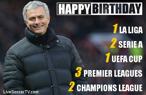 The Special One turns 5 4 today.

Happy birthday, Jose Mourinho  