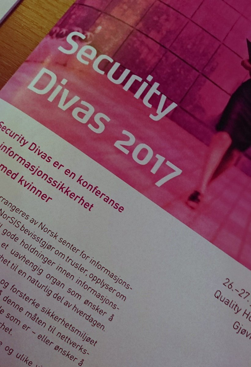 ncsc_no's tweet photo. Gleder oss til et par spennende dager på Security Divas #NorSIS #securitydivas https://t.co/cHKVTCf4FX