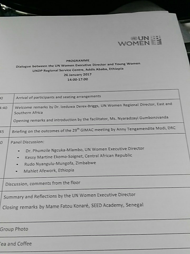 afiamama's tweet photo. Our E.D @annytenga will be reading #GIMAC29 output to #UNWomen E.D @phumzileunwomen meeting with the young women's @AUSummit @MingenreRdc https://t.co/dsr06YjseV
