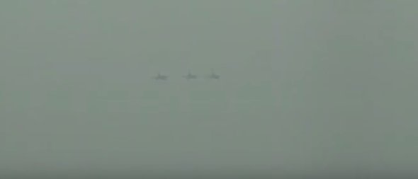 The ‘Vic’ formation of LCA aircraft ‘Tejas’; height of 300 m and speed ...
