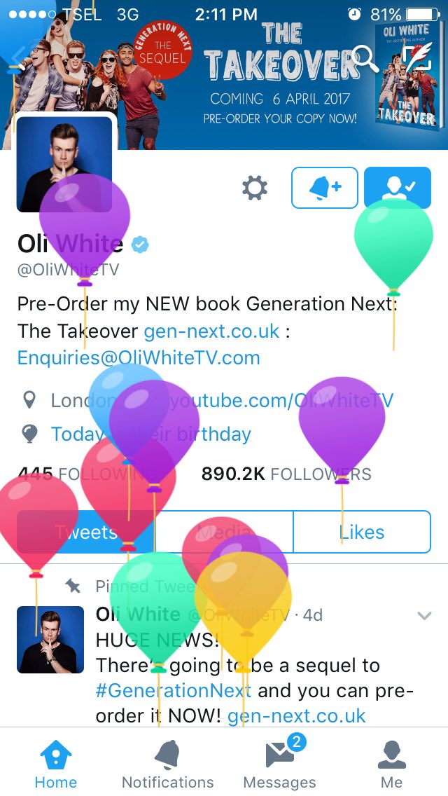  THIS IS SO CUTE. happy birthday oli white, love ya mate  