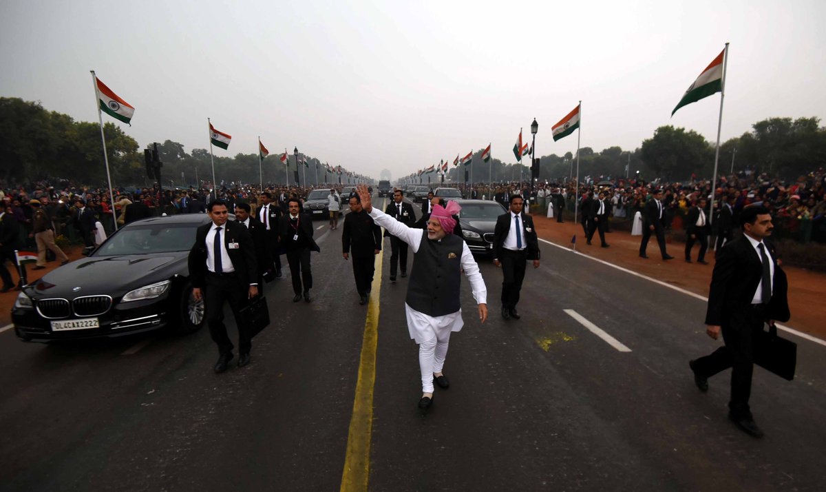 narendramodi's tweet photo. Joined the #RepublicDay celebrations. Here are some pictures. https://t.co/3EguSWjo6L
