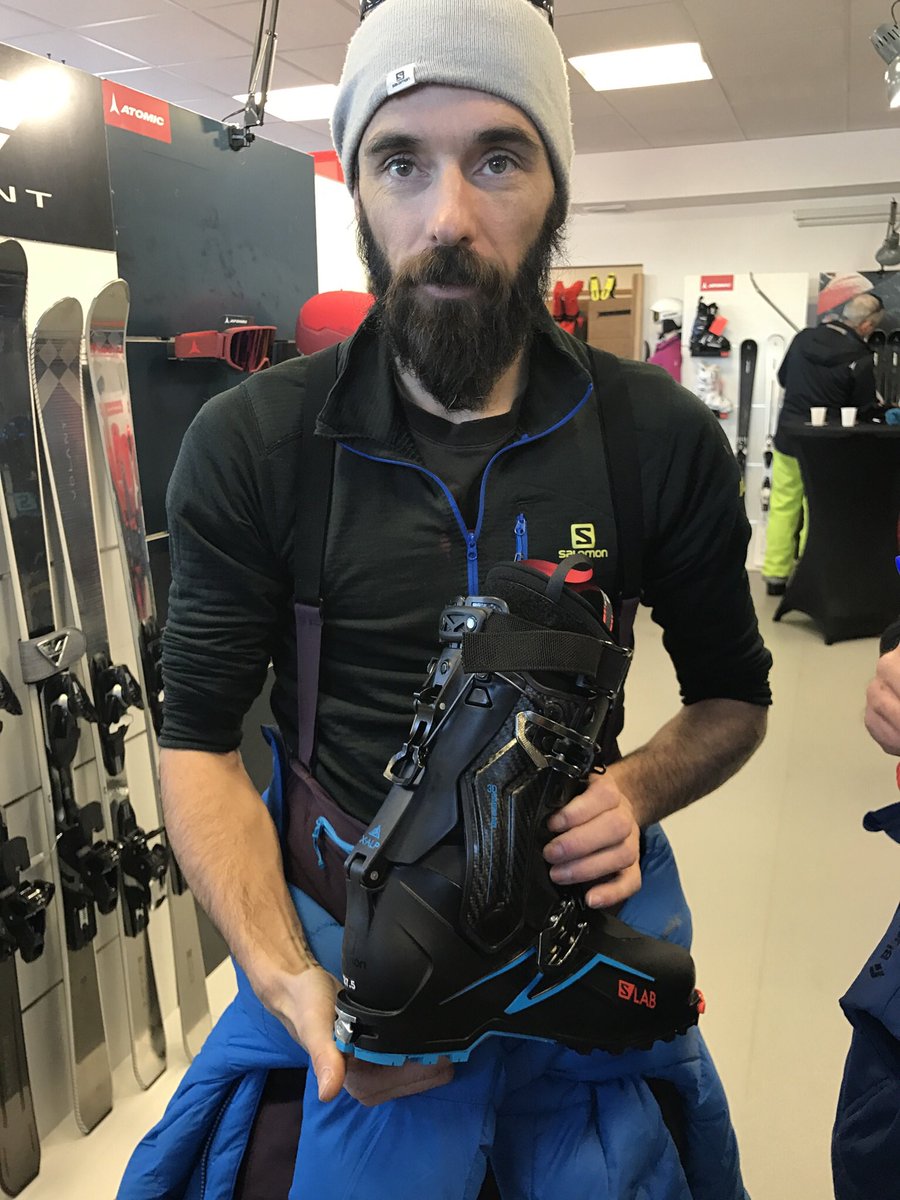 skieurmagazine's tweet photo. Hier on était avec @tonylamiche chez @SalomonSports, il nous a montré sa nouvelle chaussure S-Lab, inspirée de la @arcteryx #procline https://t.co/rUlLJx8742