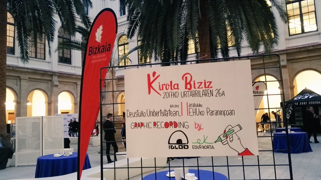 Gaur #KirolaBiziz ekitaldian egongo naiz #graphicrecording egiten! <a href="/IglooBilbao/">Igloo Bilbao</a> <a href="/Bizkaia/">Bizkaiko Foru Aldundia/Diputación Foral de Bizkaia</a> <a href="/upvehu/">UPV/EHU</a> <a href="/deusto/">Universidad Deusto - Deustuko Unibertsitatea</a>