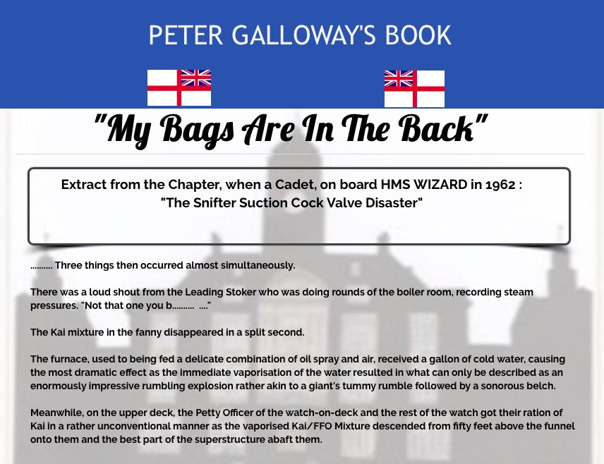 My attempt at a website is live - CaptainPeterGalloway.com - Still working on the Kindle/Printed versions. Let me know if you enjoy the book