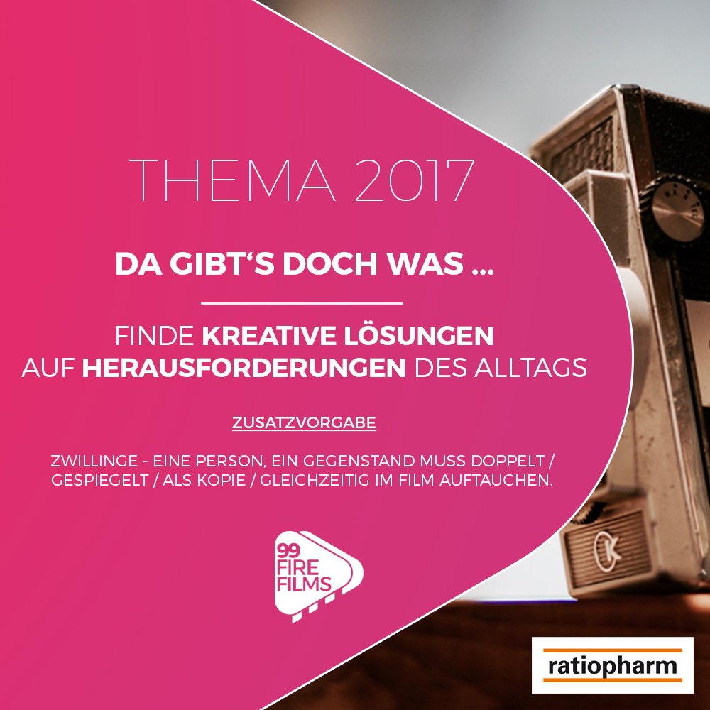 Hier ist das Thema des #99FFA 2017 - Viel Erfolg und Action...! #Filmemacher #Regisseure #Kameramann #Content #Creator