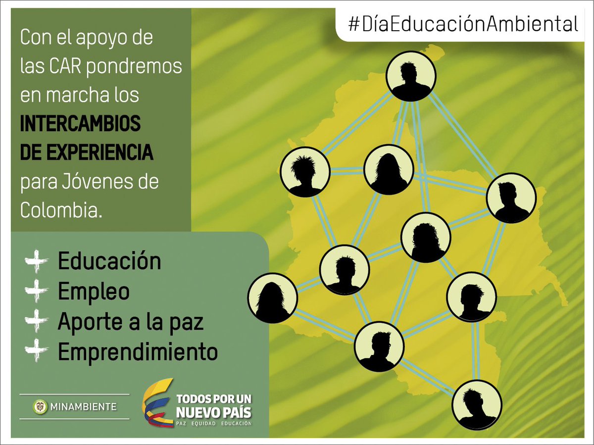MinAmbienteCo's tweet photo. Hoy #DíaEducaciónAmbiental destacamos los intercambios de experiencias con los @jovenesambiente del país. https://t.co/G89Ppq4Qop