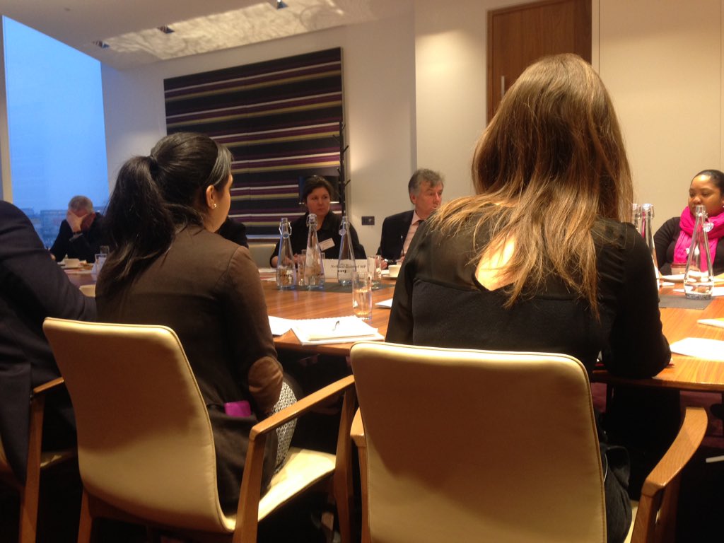 Demos's tweet photo. Kicking off a great discussion this morning on #socialmobility with @neilcarmichael, Baroness Claire Tyler & our @WoodClaudia at @PwC_UK https://t.co/XVYKwg8y26