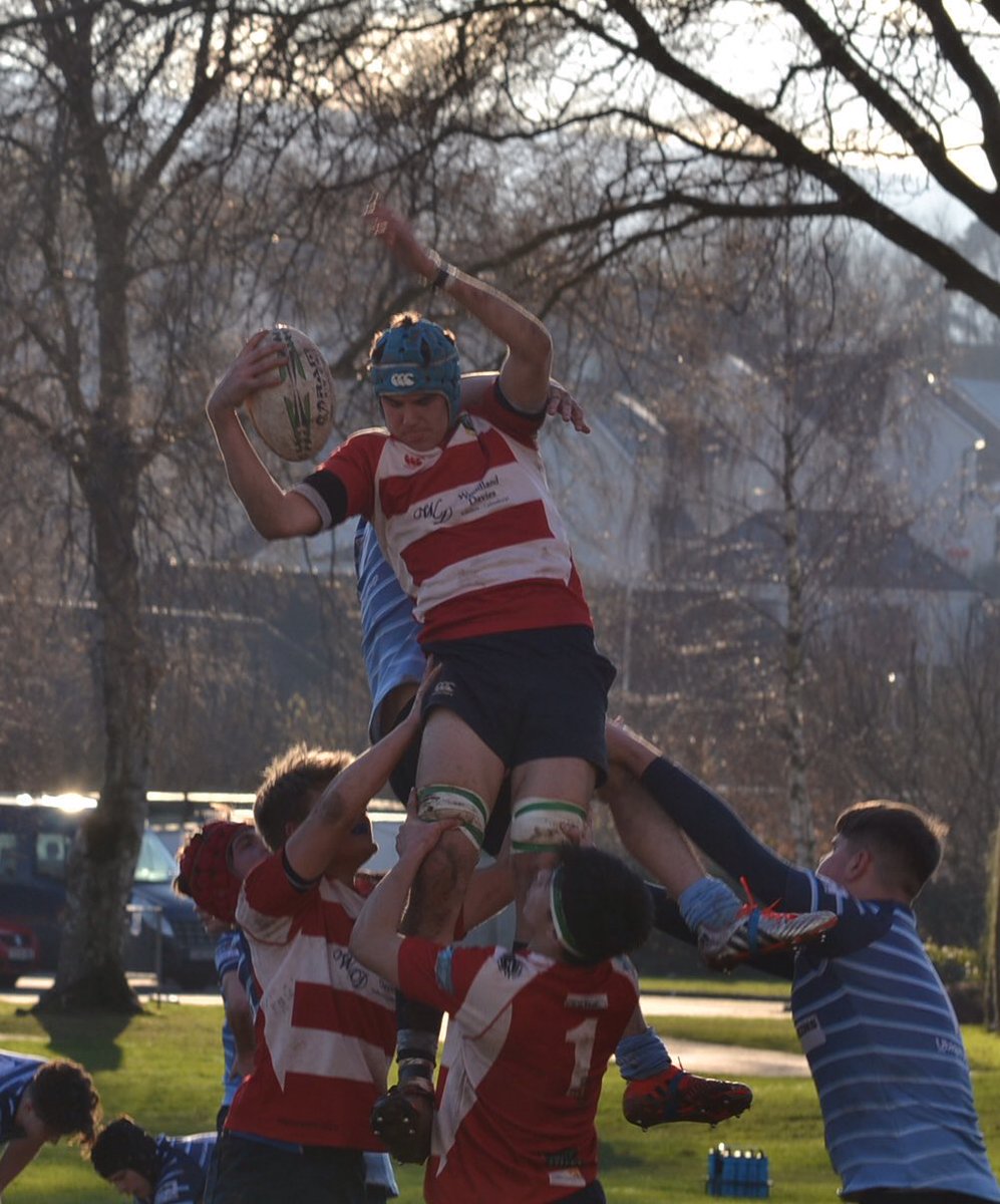 CCB_Rugby's tweet photo. Action from the U17 Rugby match v Ysgol Glantaf. @ChristColBrecon playing in a change strip of red. @BRECONRFC https://t.co/XKnPcEBayP