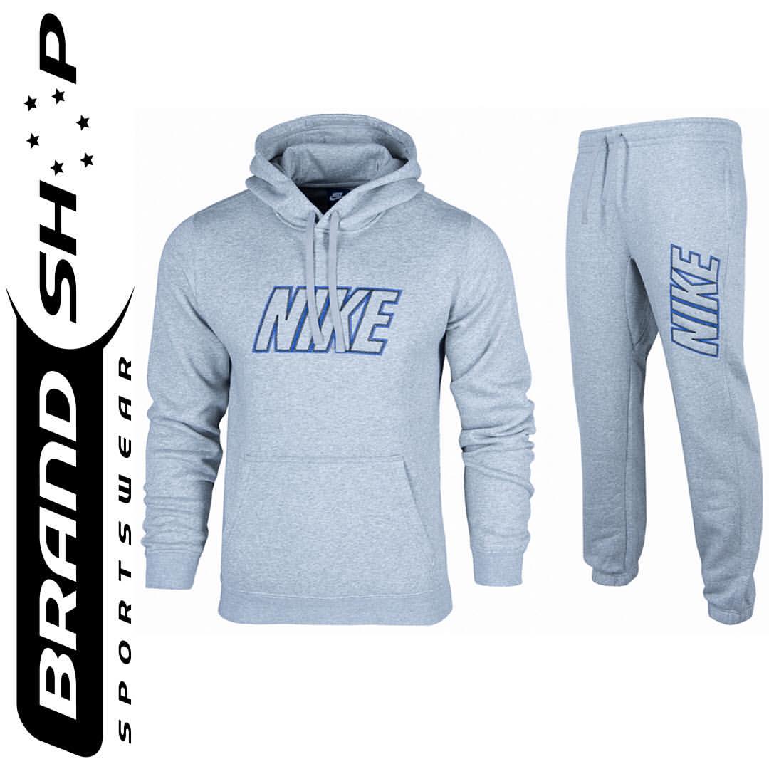 nike grey and blue tracksuit