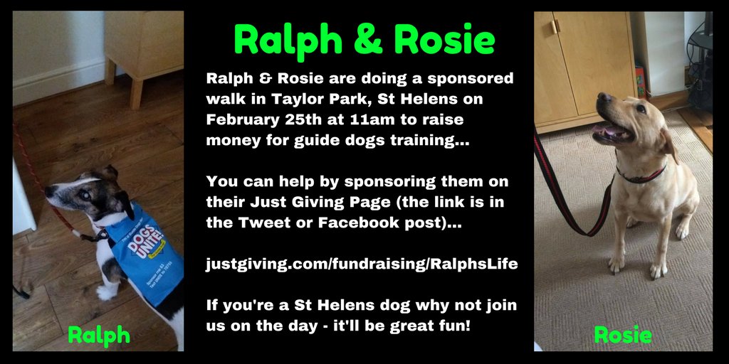 fruitbatwalton's tweet image. Yes I&apos;m doing a sponsored walk in #StHelens

Yes it&apos;s to raise funds for #GuideDogTraining

Yes you can sponsor us justgiving.com/fundraising/Ra…