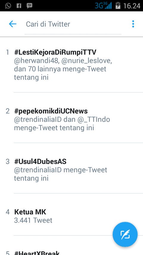 Di apk sudah pos 1 nih
#LestiKejoraDiRumpiTTV
Cc <a href="/trendinaliaID/">Trendinalia Indonesia 🇮🇩</a> <a href="/_TTIndo/">Trending Topics Indo</a>