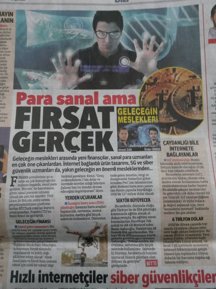 Hürriyet - Para Sanal Fırsat Gerçek - Bitcoin uzmanlığı geleceğin mesleği <a href="/ahmetcansit/">ahmetcan</a> @onderondes <a href="/emrekenci/">Emre Kenci</a>