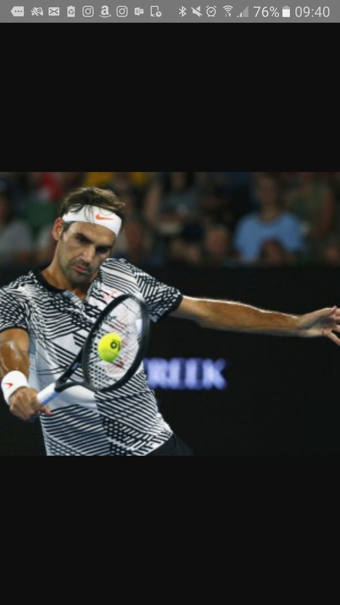 DougHarrison123's tweet photo. Come on Roger. One more slam at 35. U got this. #legend #tennis #australianopen #ao2017 #federer #federedwarwinka #goat #masterclass https://t.co/b1QLR7VoKL
