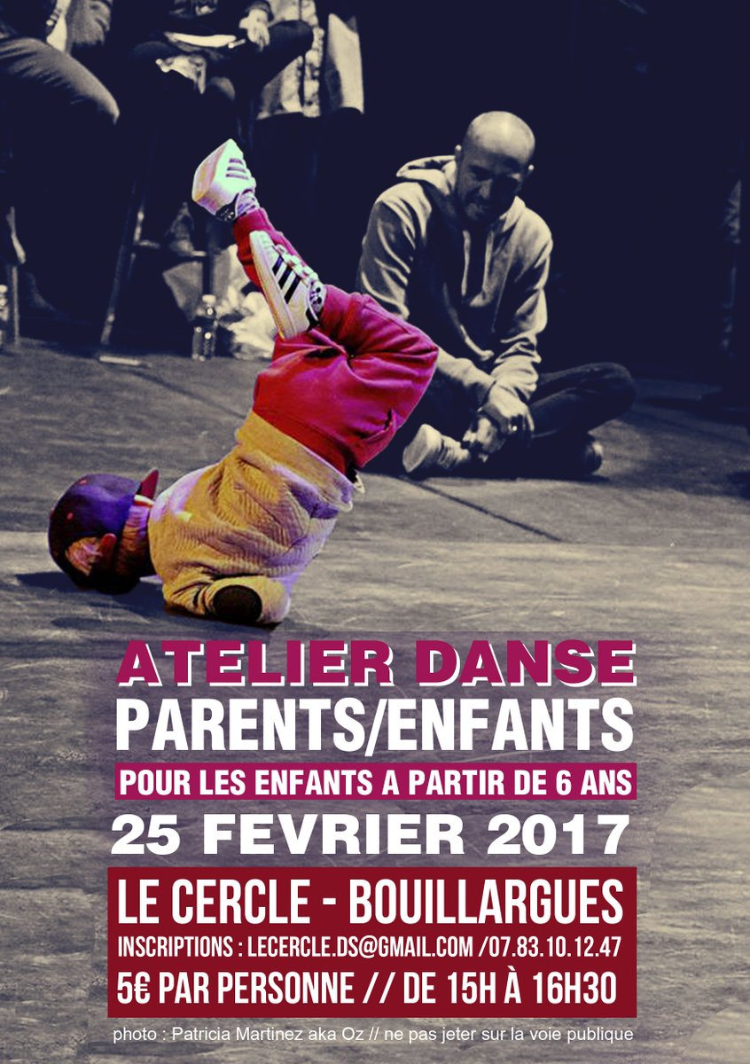 Atelier danse hip hop parents-enfants (à partir de 6 ans) le 25/02 au Cercle à Bouillargues, 5€ par personne / Infos lecercledastorm.com