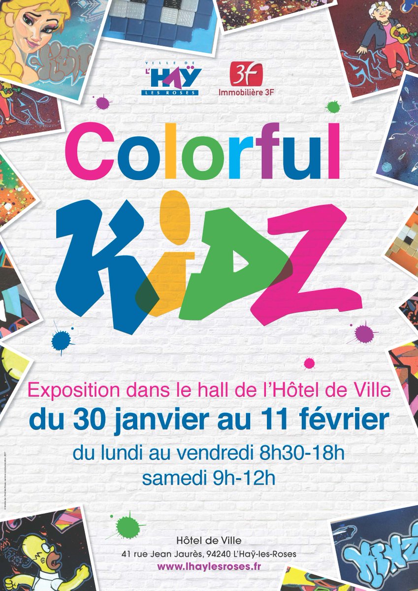 LHay_les_Roses's tweet photo. #ColorfulKids : exposition des oeuvres de 16 jeunes L'Haÿssiens à découvrir dans le hall de la mairie du 30 janvier au 11 février. https://t.co/0zjZeSKYh8