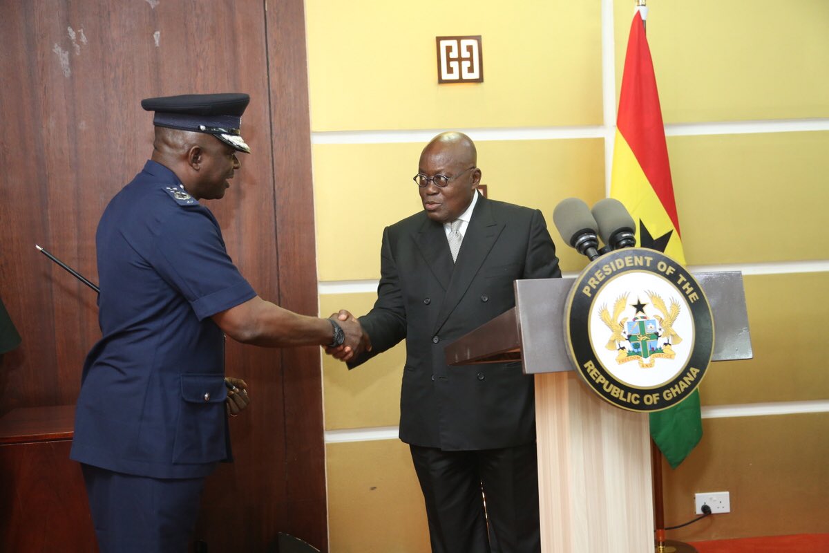 NAkufoAddo's tweet photo. Photo: COP David Asante Apeatu (Acting Inspector General of Police) and Mr. John Kudalor (Immediate Past Inspector General of Police) https://t.co/Y9EiCZYu5E