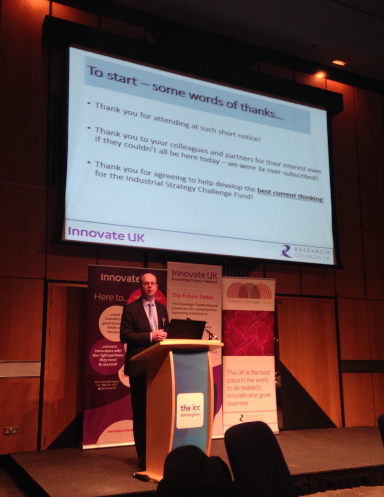 kath_mackay's tweet photo. Our @Mike_Biddle kicks off the Birmingham #ISCFChallenges workshop @innovateuk https://t.co/ivS0RX3RZs