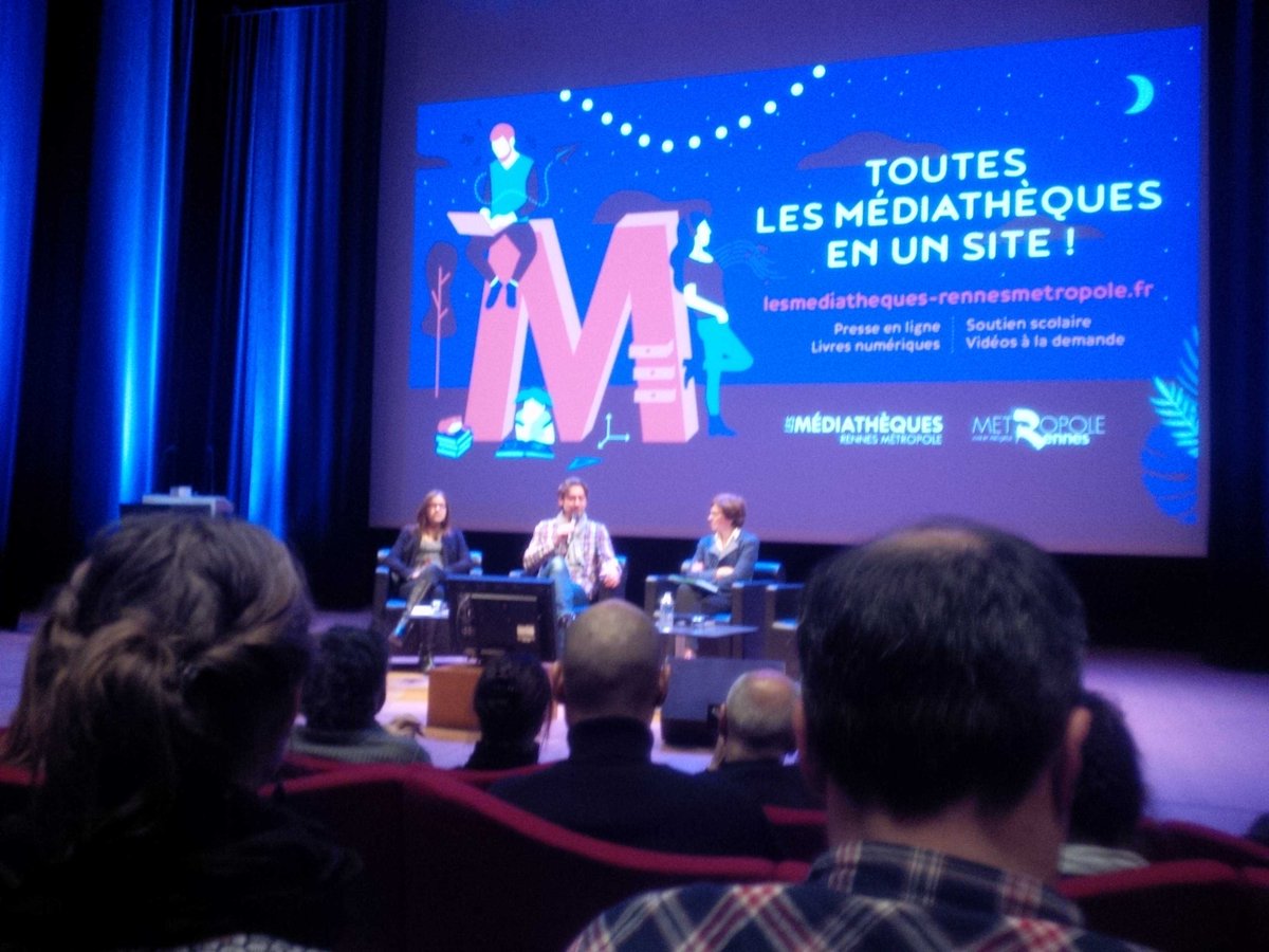 Liiya89's tweet photo. En direct du lancement du #portail #rennesmetropole #champslibres #mediatheque #numerique https://t.co/hykuaqh0h8