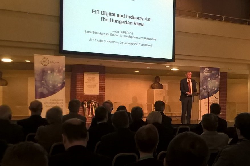 EITeu's tweet photo. 'The learning process means that #digilisation is improving' #IstvánLepsényi, Minister of State for Economic Regulation https://t.co/F8x2ANXdmF