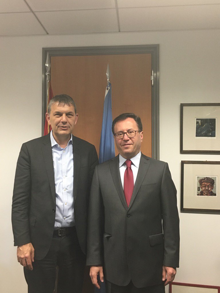 SamvelMkrtchian's tweet photo. With Assistant UN Secretary General P. Lazzarini @UNLazzarini viewing the prospects for #Lebanon and #MiddleEast. https://t.co/LOee2B0VEK