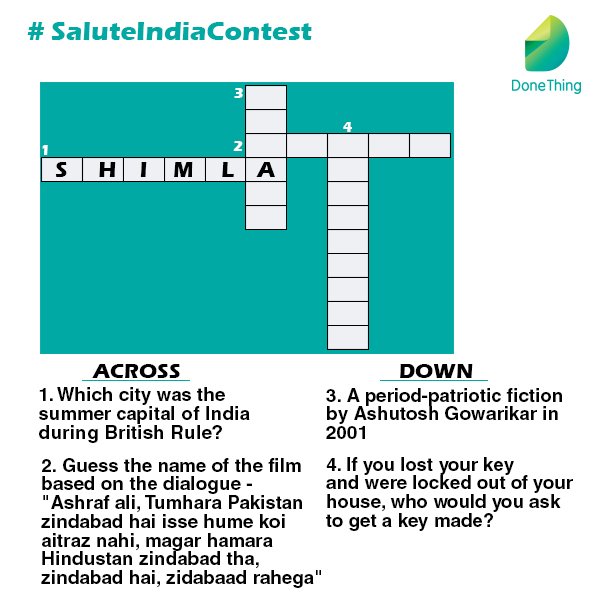 Done_Thing's tweet image. #Hint 1 for #Question9 #SaluteIndia #Contest #DoneThing Tell us the name of a movie Shot in Shimla!!